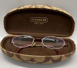 Coach Lily 309 Bordeaux Half Rim Burgundy Eyeglass Frames Only w/ Case